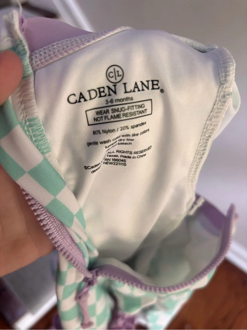 Caden Turquoise/Lilac 3-6 months Swimsuit with Ruffle